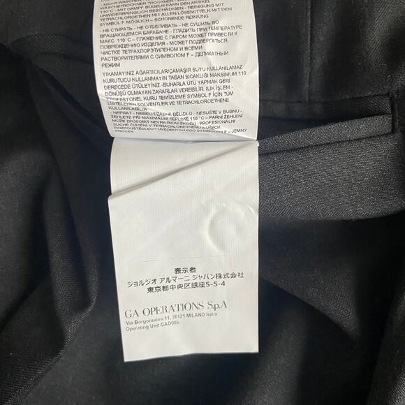 Armani Exchange Dress Pant Men's 34W Flat Front Raw Hem Stretch Wool Gray NEW - Picture 11 of 15